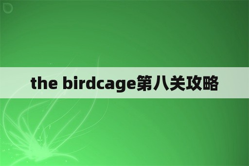 the birdcage第八关攻略